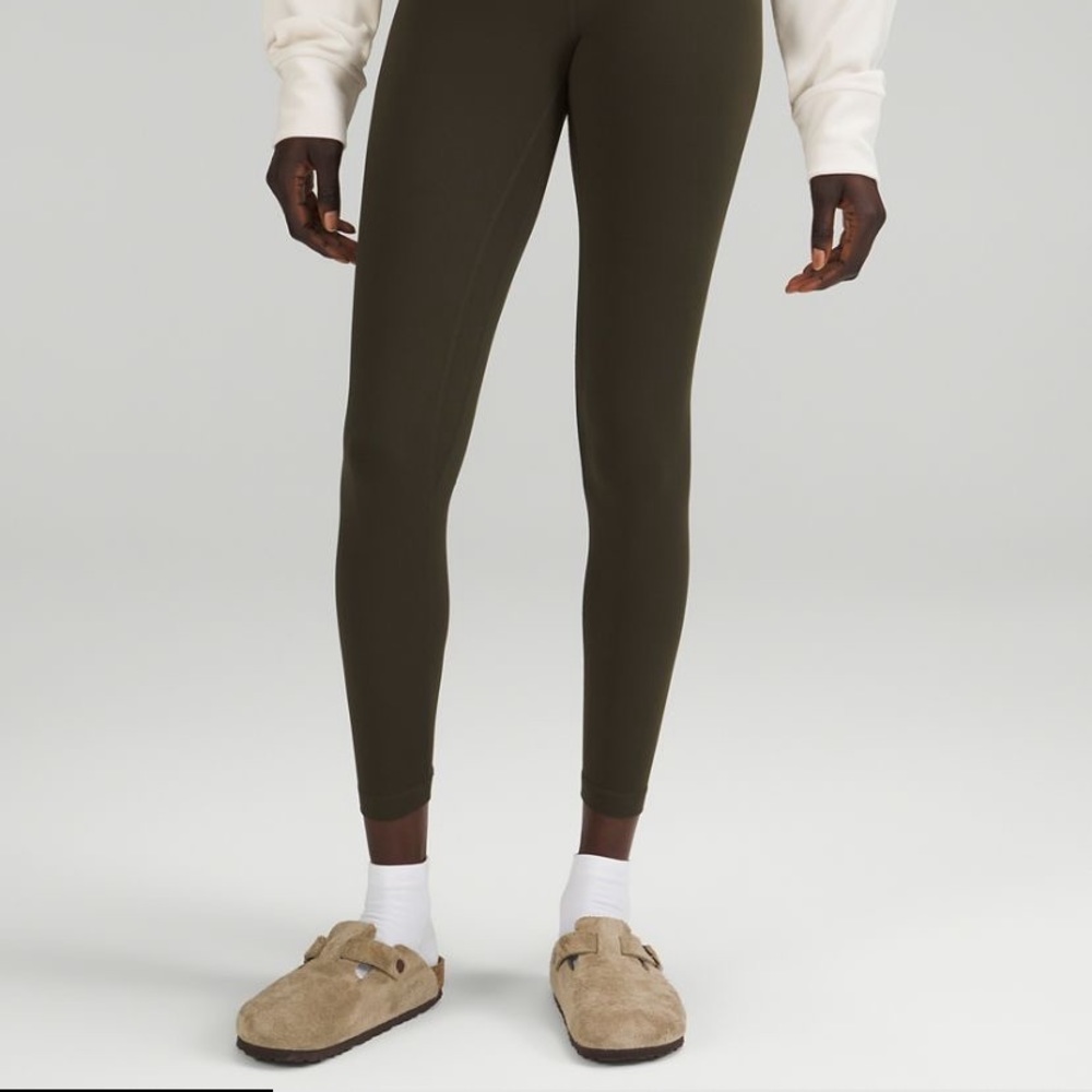 Lulu align high rise leggings army green!